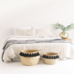 Linen Duvet Cover Set- Natural Chambray