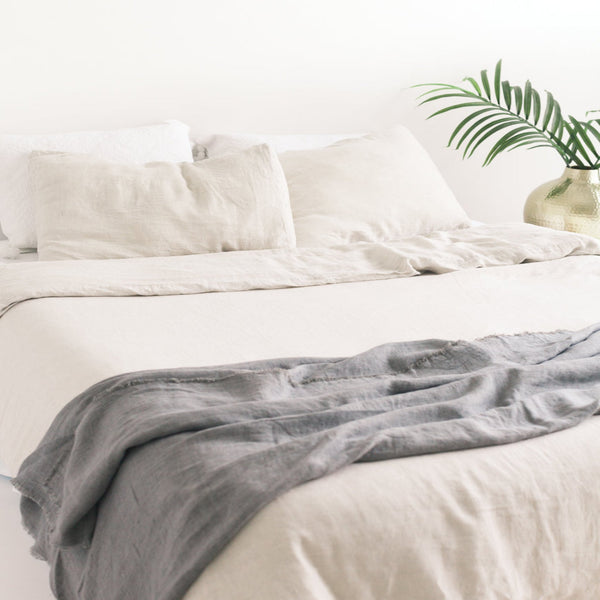 Stone Washed Linen Throw Blanket Image Alt