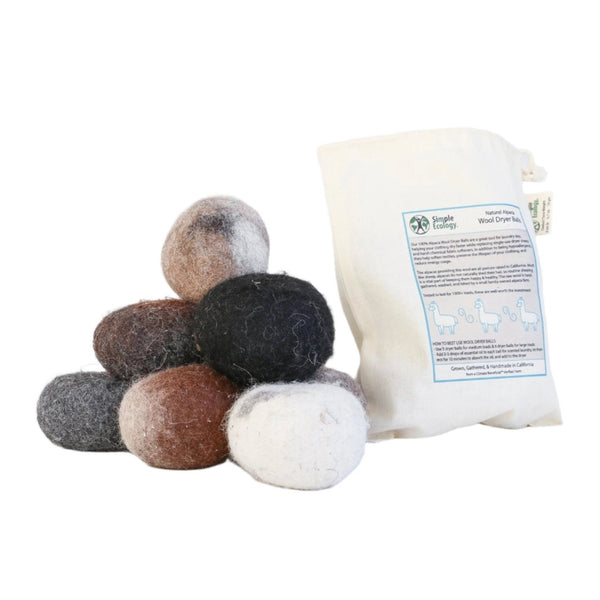 Natural Alpaca Wool Dryer Balls - Set of 3 Image Alt