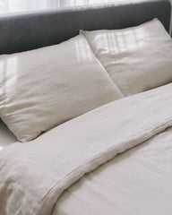 Linen Duvet Cover Set- Natural Chambray